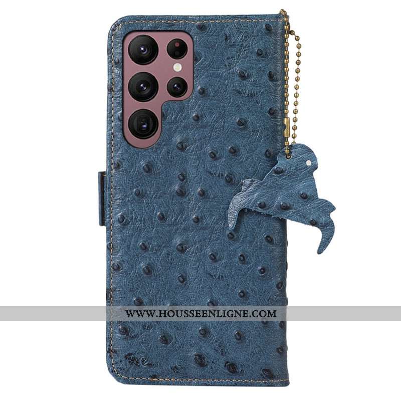 Housse Samsung Galaxy S25 Ultra 5G Cuir Véritable avec Blocage RFID