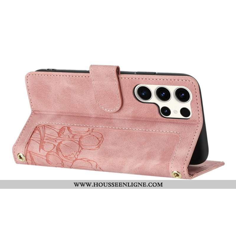 Housse Samsung Galaxy S25 Ultra 5G Effet Cuir Floral