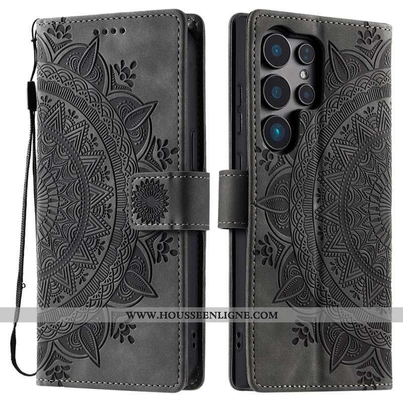 Housse Samsung Galaxy S25 Ultra 5G Effet Daim Mandala