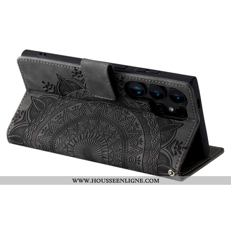 Housse Samsung Galaxy S25 Ultra 5G Effet Daim Mandala