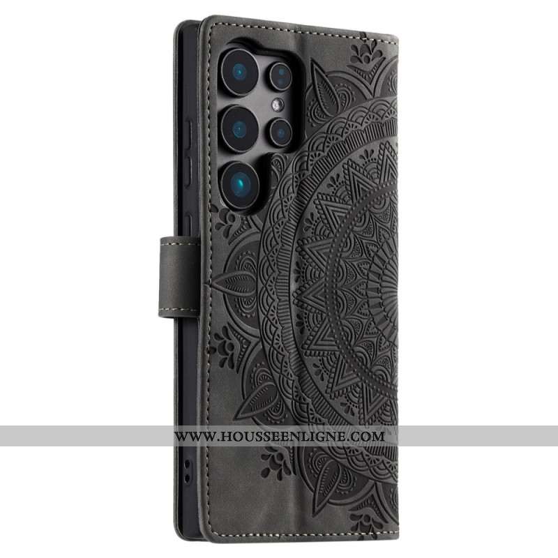 Housse Samsung Galaxy S25 Ultra 5G Effet Daim Mandala