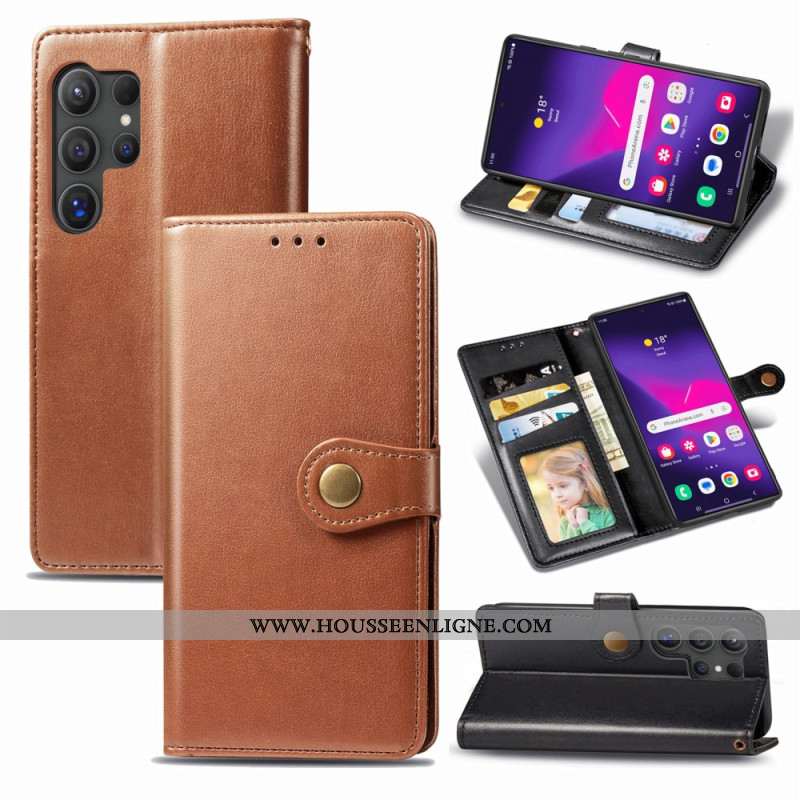 Housse Samsung Galaxy S25 Ultra 5G Fermoir Doré