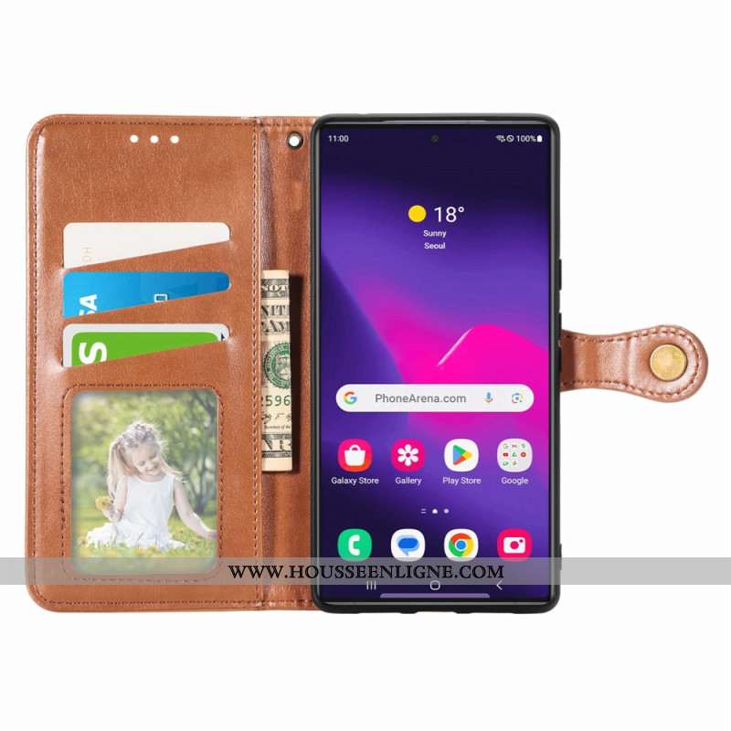 Housse Samsung Galaxy S25 Ultra 5G Fermoir Doré