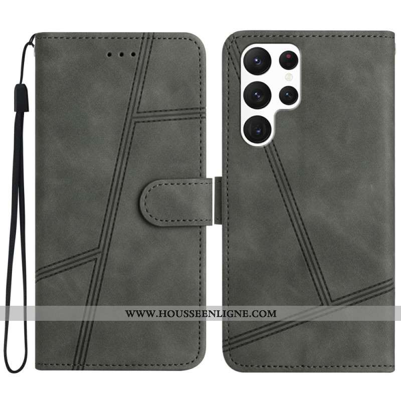 Housse Samsung Galaxy S25 Ultra 5G Lignes et Lanière