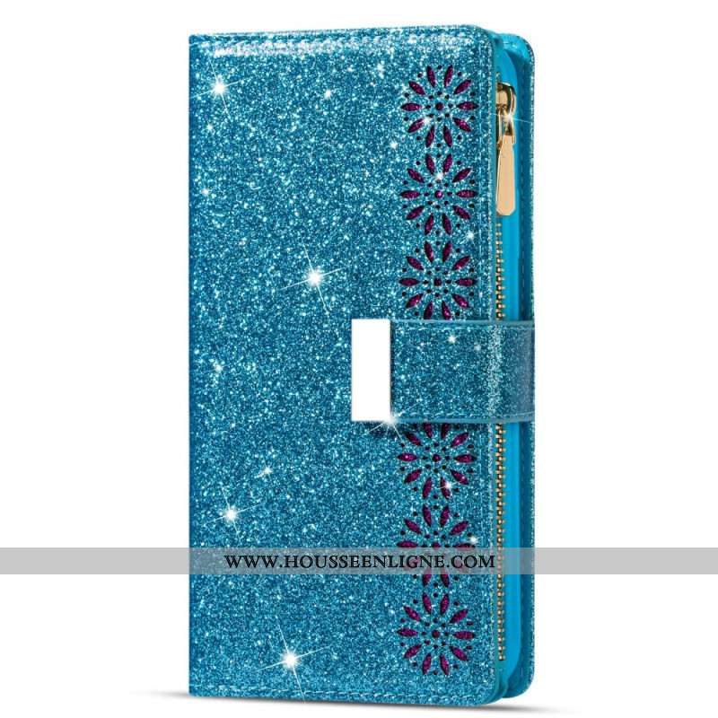 Housse Samsung Galaxy S25 Ultra 5G Paillettes Fermoir Argenté