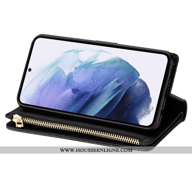 Housse Samsung Galaxy S25 Ultra 5G Paillettes Fermoir Argenté