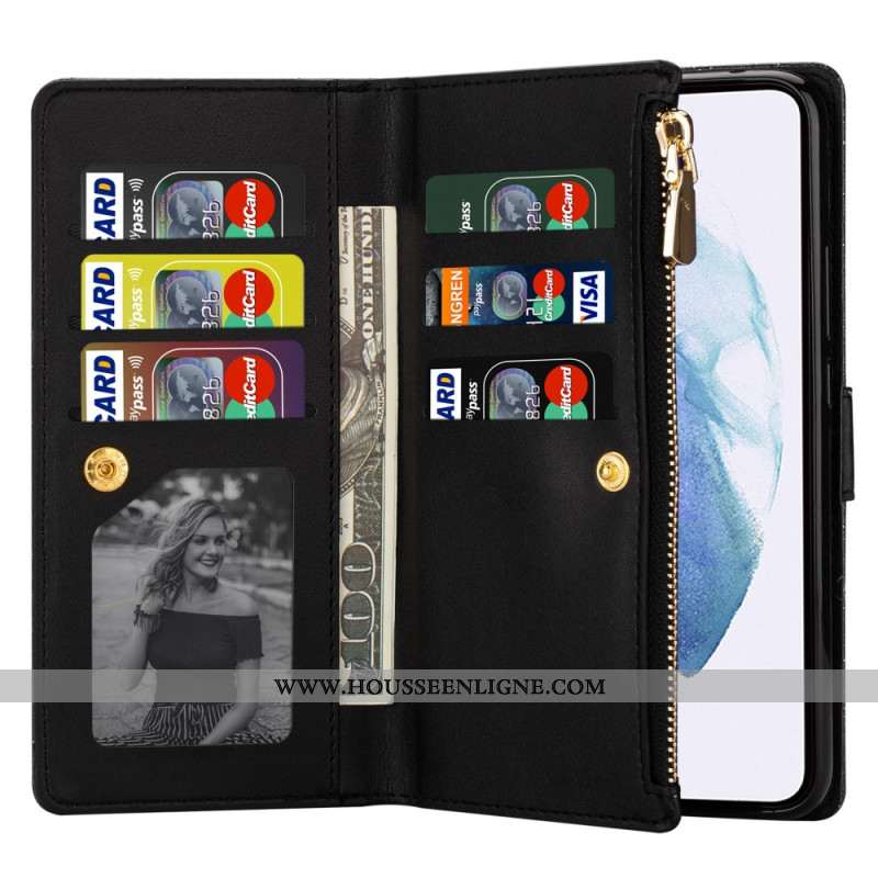 Housse Samsung Galaxy S25 Ultra 5G Paillettes Fermoir Argenté