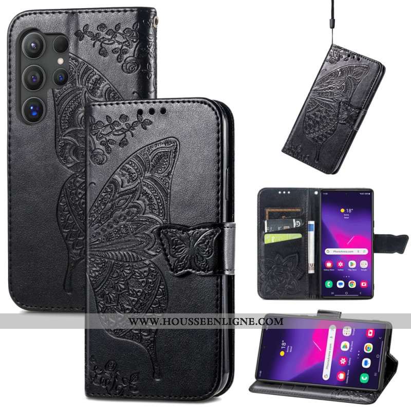 Housse Samsung Galaxy S25 Ultra 5G Papillon Baroque