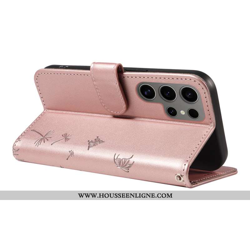 Housse Samsung Galaxy S25 Ultra 5G Pissenlits à Lanière