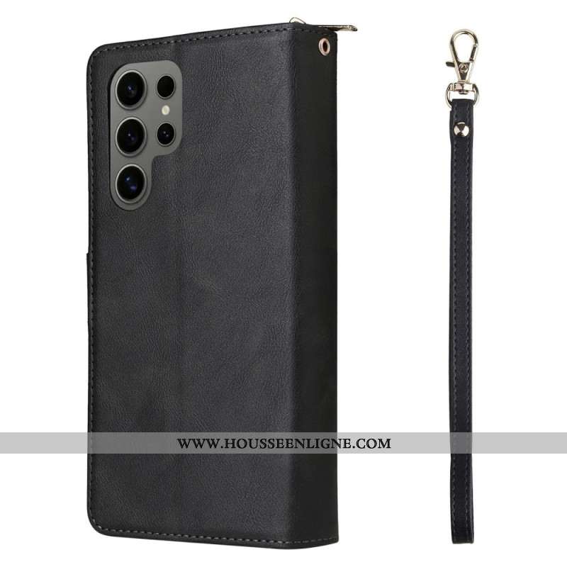 Housse Samsung Galaxy S25 Ultra 5G Pochette Zippée et Lnaière