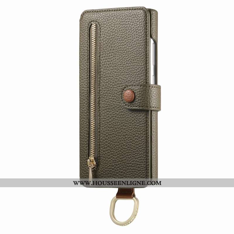 Housse Samsung Galaxy S25 Ultra 5G Portefeuille Protection RFID avec Pochette et Anneau