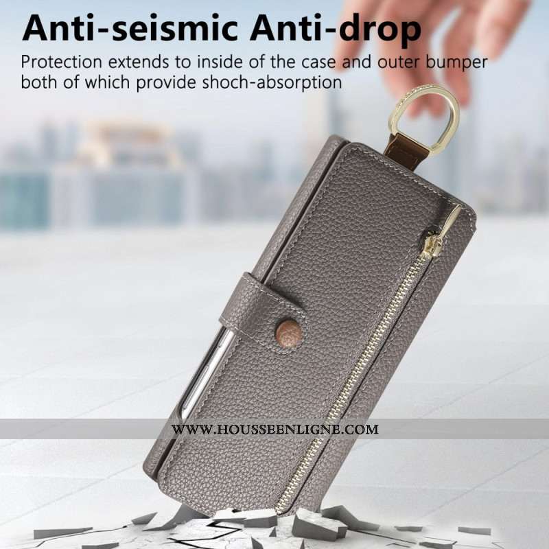 Housse Samsung Galaxy S25 Ultra 5G Portefeuille Protection RFID avec Pochette et Anneau