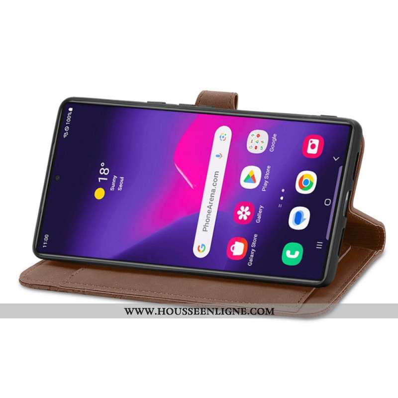 Housse Samsung Galaxy S25 Ultra 5G Portefeuille Zippé Design Dentelle