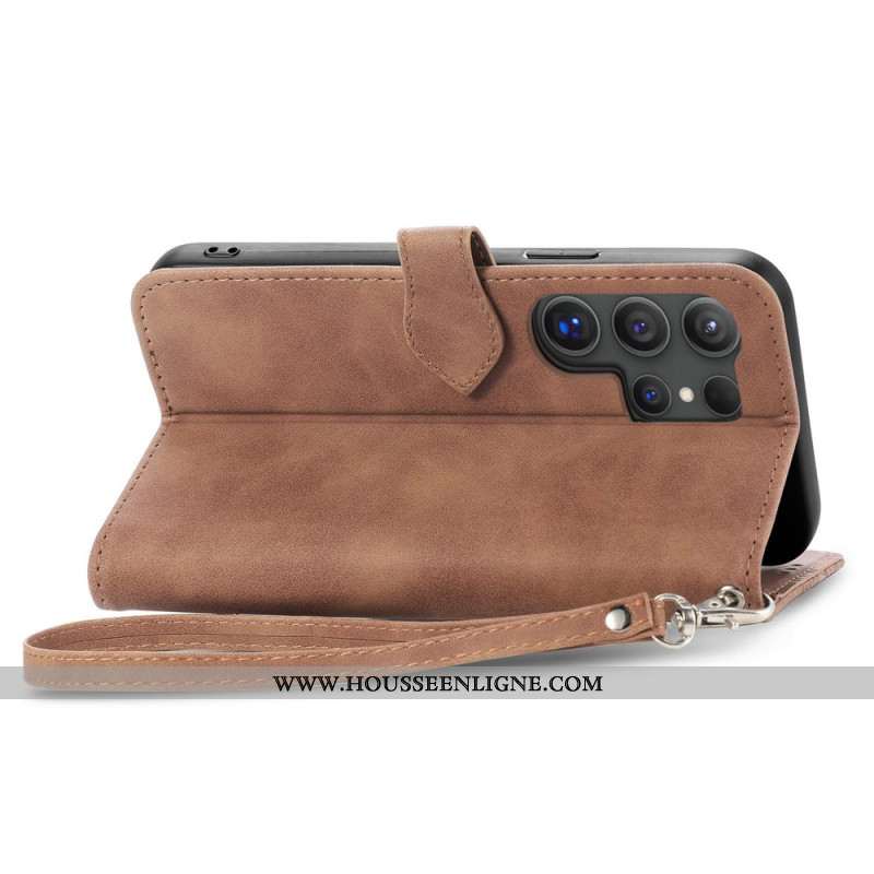 Housse Samsung Galaxy S25 Ultra 5G Portefeuille Zippé Design Dentelle