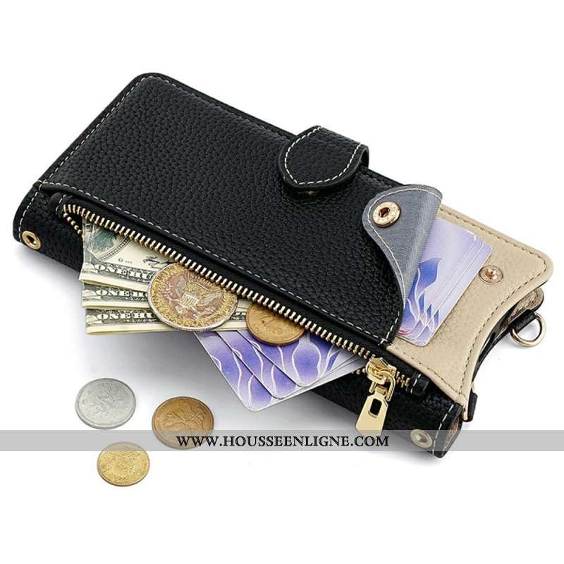 Housse Samsung Galaxy S25 Ultra 5G Portefeuille et Chaîne