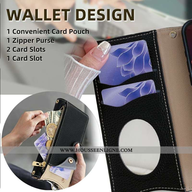 Housse Samsung Galaxy S25 Ultra 5G Portefeuille et Chaîne