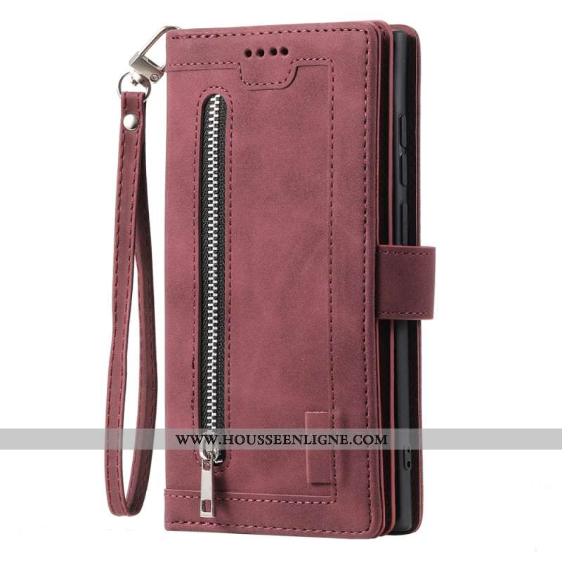 Housse Samsung Galaxy S25 Ultra 5G Portefeuille à Fermeture Éclair