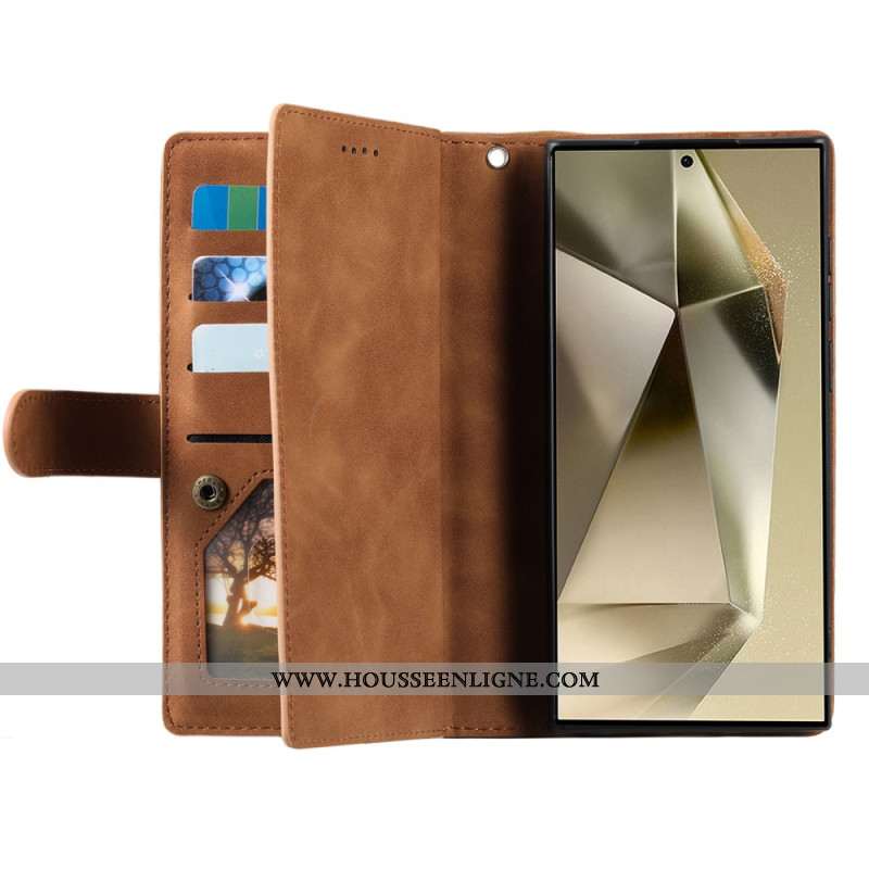 Housse Samsung Galaxy S25 Ultra 5G Portefeuille à Fermeture Éclair