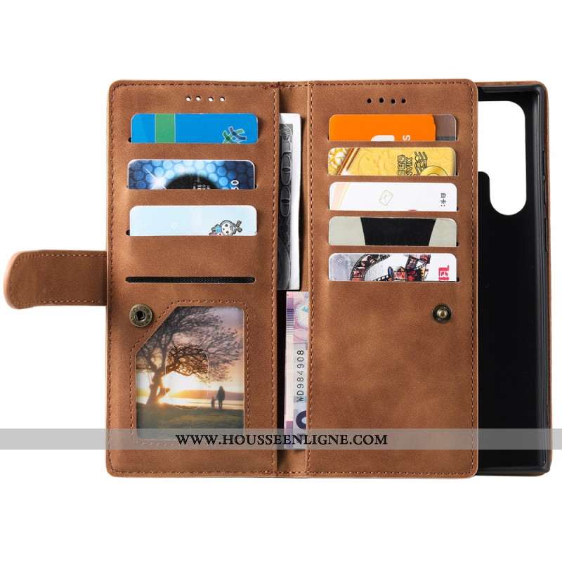 Housse Samsung Galaxy S25 Ultra 5G Portefeuille à Fermeture Éclair