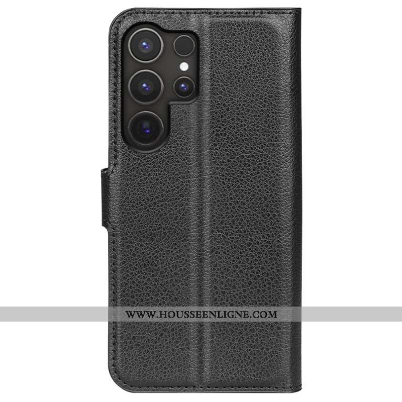 Housse Samsung Galaxy S25 Ultra 5G Simili Cuir Litchi Classique