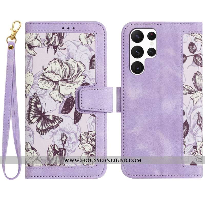 Housse Samsung Galaxy S25 Ultra Portefeuille Floral