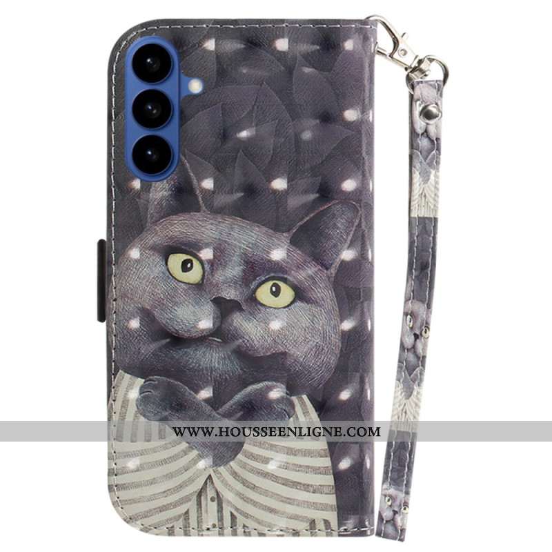 Housse Samsung Galaxy S26 Chat Gris à Lanière