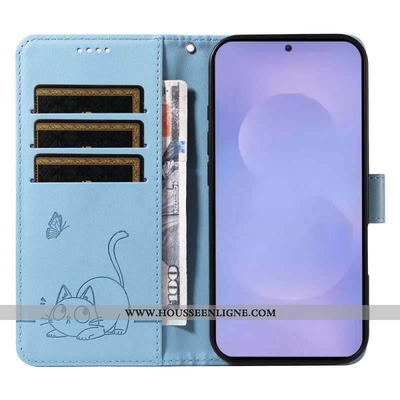 Housse Samsung Galaxy S26 Empreinte Chat à Lanière