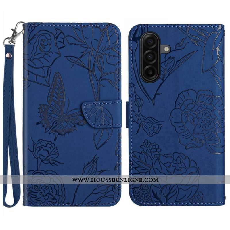 Housse Samsung Galaxy S26 Empreinte Papillons à Lanière