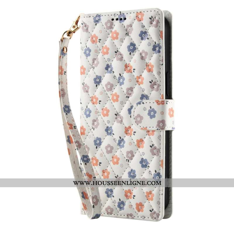 Housse Samsung Galaxy S26 Fleurettes avec Lanière