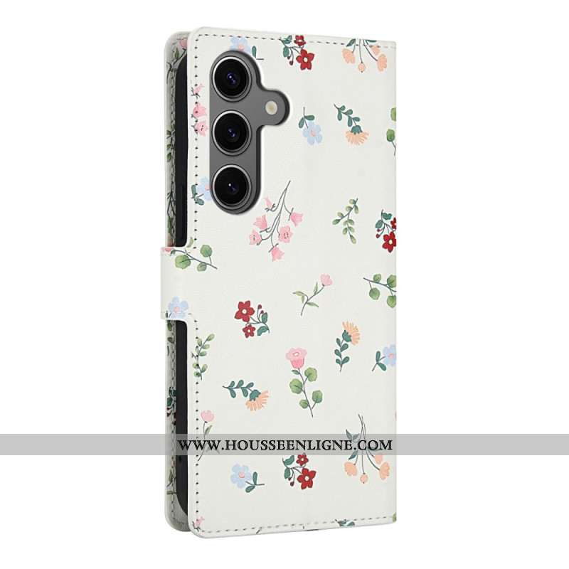 Housse Samsung Galaxy S26 Fleurettes avec Lanière
