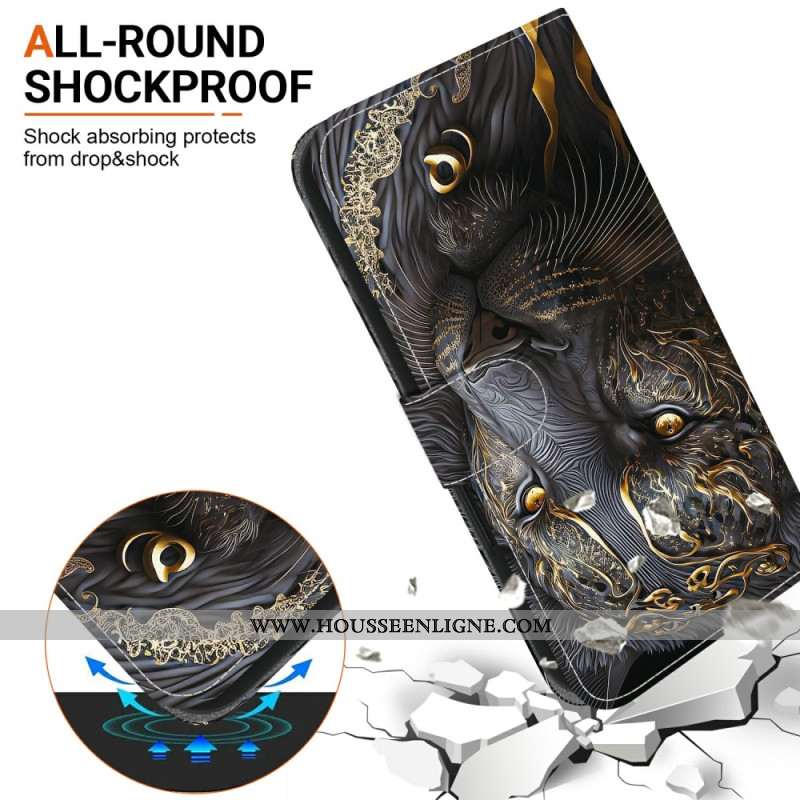 Housse Samsung Galaxy S26 Lion Doré et Noir