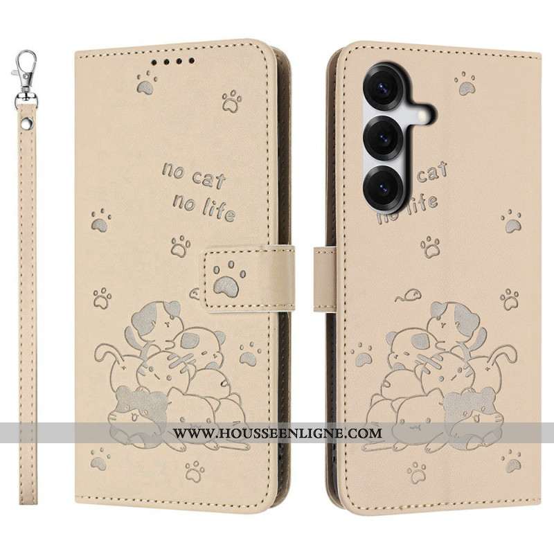 Housse Samsung Galaxy S26 Motif Chats et Lanière