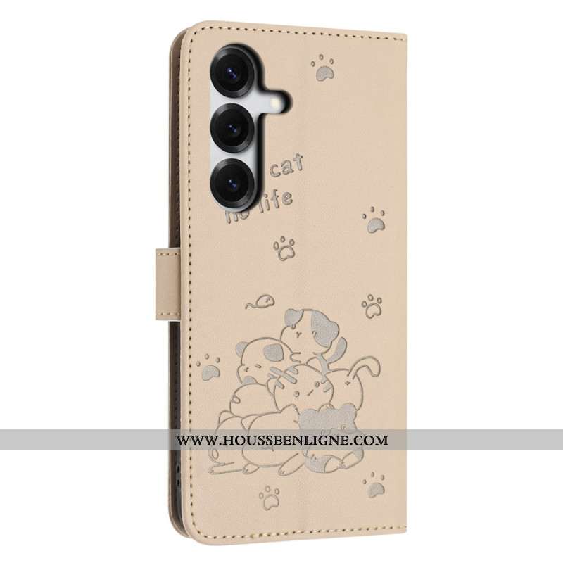 Housse Samsung Galaxy S26 Motif Chats et Lanière