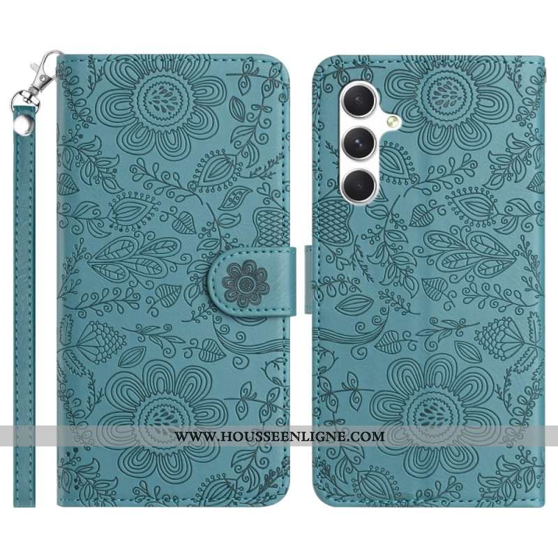 Housse Samsung Galaxy S26 Motif Floral avec Lanière
