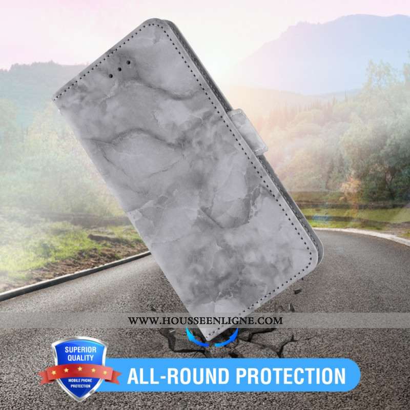 Housse Samsung Galaxy S26 Motif Marbre et Double Fermoir