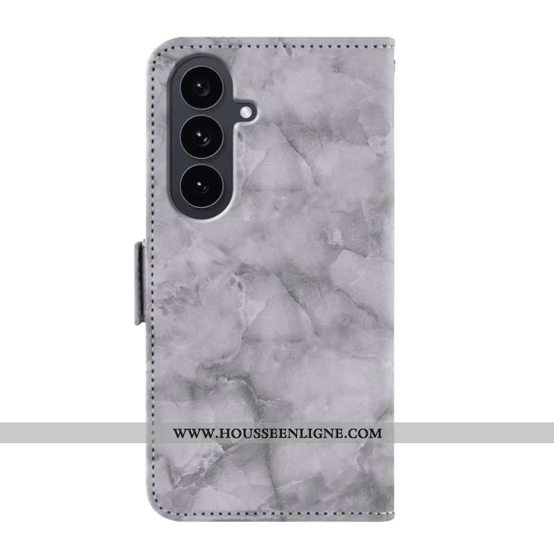 Housse Samsung Galaxy S26 Motif Marbre et Double Fermoir