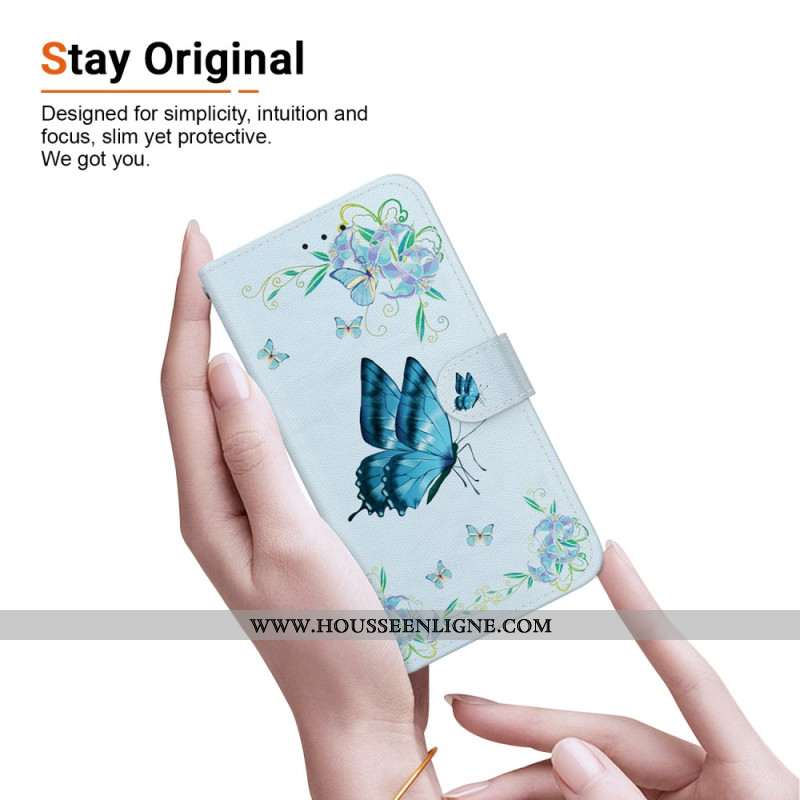Housse Samsung Galaxy S26 Petit Papillon Bleu