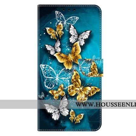 Housse Samsung Galaxy S26 Plus 5G Papillon Doré sur Vert