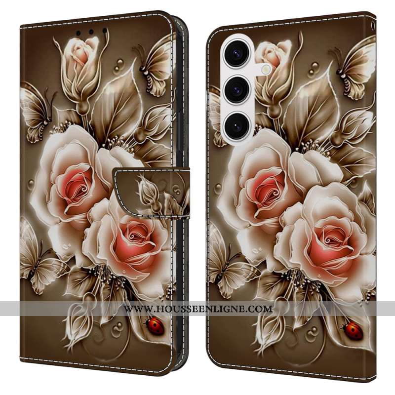 Housse Samsung Galaxy S26 Plus 5G Roses Marrons