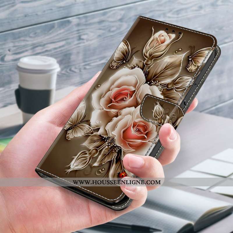 Housse Samsung Galaxy S26 Plus 5G Roses Marrons