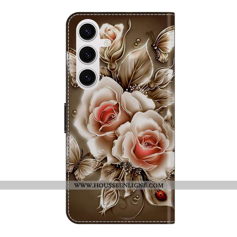 Housse Samsung Galaxy S26 Plus 5G Roses Marrons