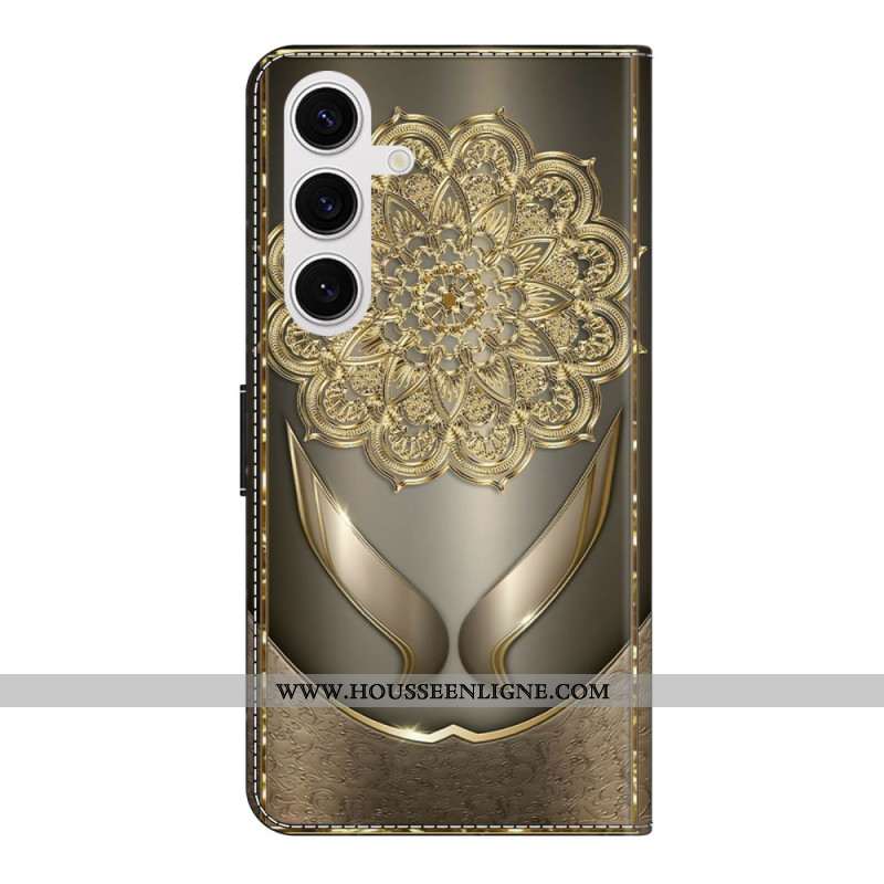Housse Samsung Galaxy S26 Plus Fleurs Dorées Brillantes