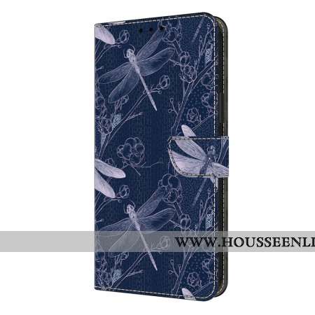 Housse Samsung Galaxy S26 Plus Libellules sur Fond Bleu