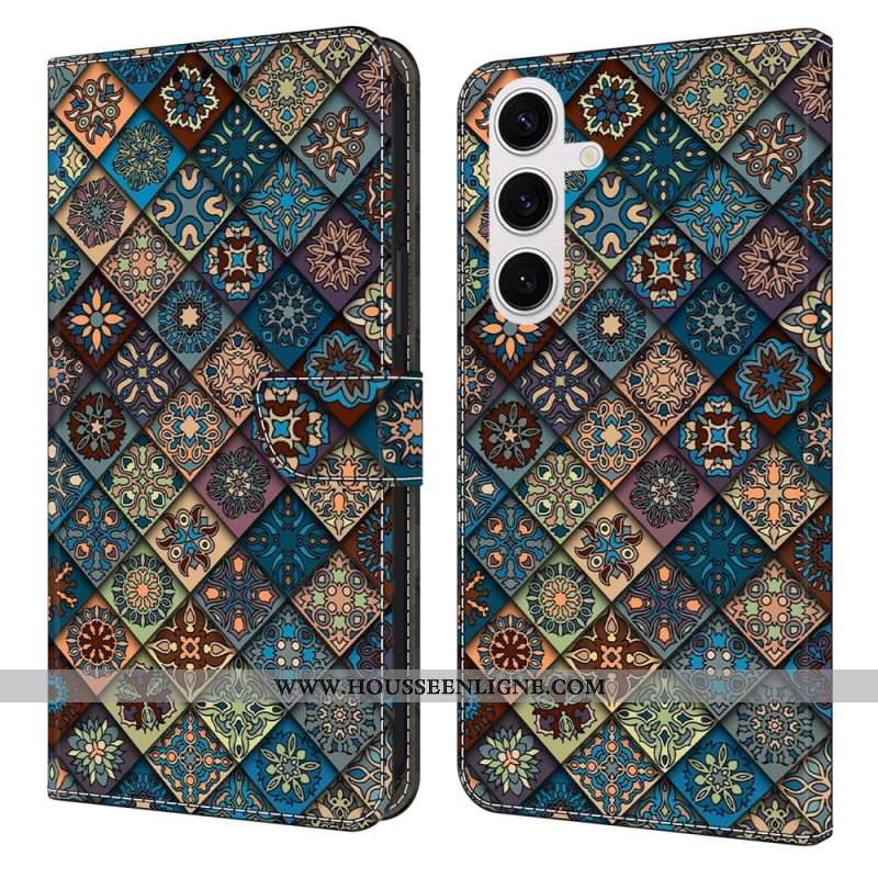 Housse Samsung Galaxy S26 Plus Motif Floral Bleu