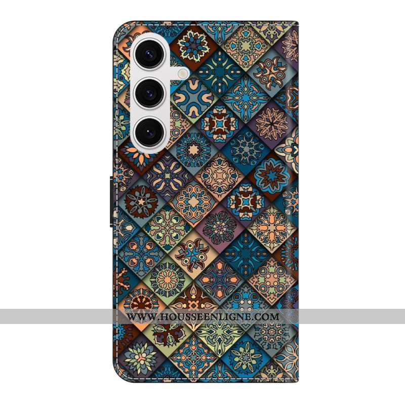 Housse Samsung Galaxy S26 Plus Motif Floral Bleu