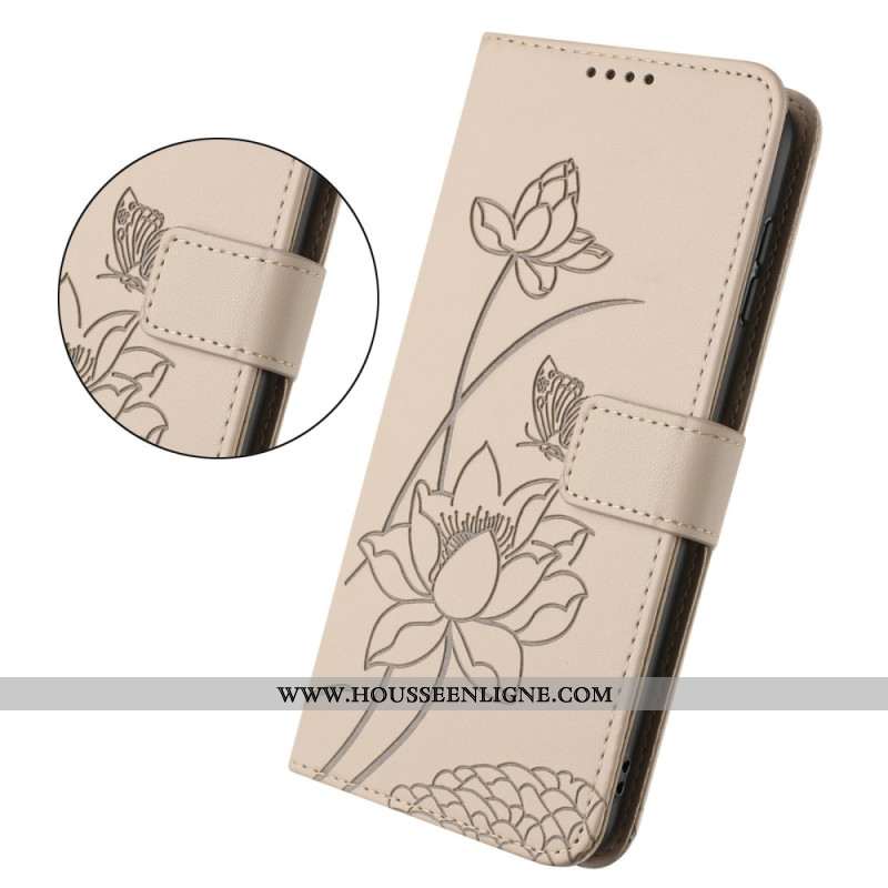 Housse Samsung Galaxy S26 Plus Motif Lotus à Lanière