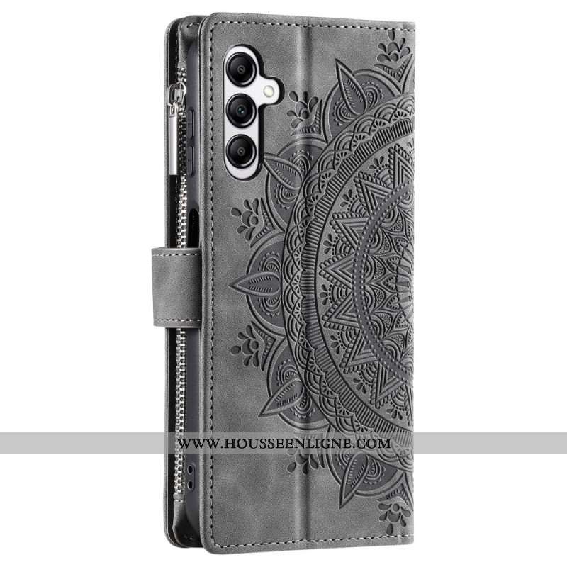 Housse Samsung Galaxy S26 Plus Portefeuille Effet Daim Mandala