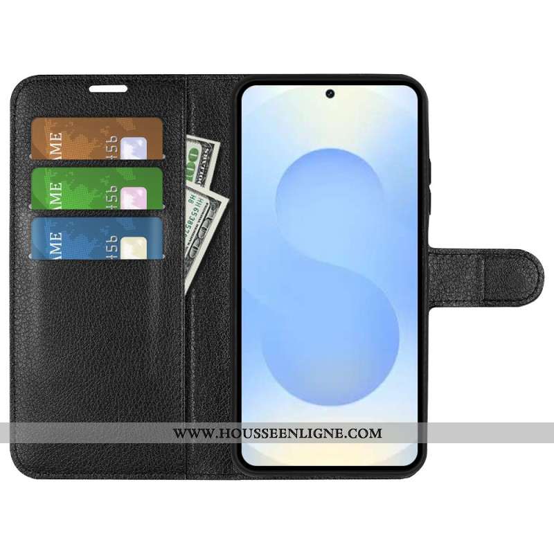 Housse Samsung Galaxy S26 Plus Simili Cuir Litchi