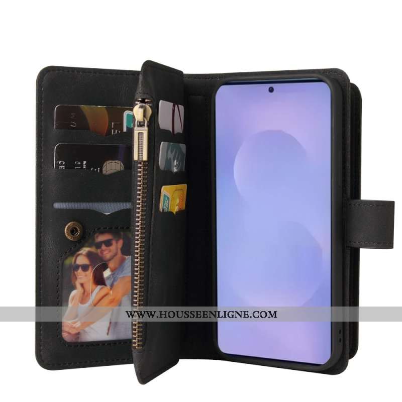 Housse Samsung Galaxy S26 Portefeuille 15 Porte-Cartes et Lanière