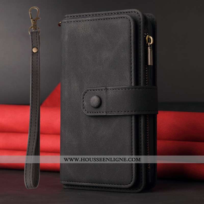 Housse Samsung Galaxy S26 Portefeuille 15 Porte-Cartes et Lanière